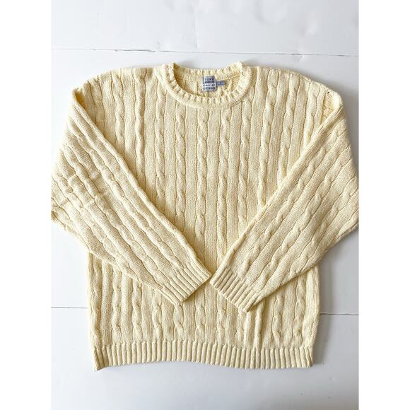 Tony Lambert Design Group Cable Knit Sweater Men S Cream Preppy Chunky USA VTG - Picture 1 of 5